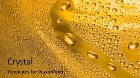  Presentation with water drop - PPT theme enhanced with golden water drop for background background and a gold colored foreground