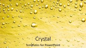  Presentation with crystal for drop of water on w - Theme having golden water drops for background background and a  colored foreground