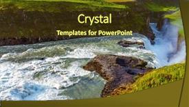  Presentation with iceland - Theme featuring golden waterfall - gullfoss roar background and a tawny brown colored foreground