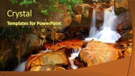  Presentation with waterfall - Amazing slides having golden waterfall backdrop and a tawny brown colored foreground