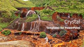  Presentation with waterfall - Amazing slide set having golden waterfall backdrop and a tawny brown colored foreground