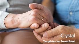  Presentation with old people - PPT theme consisting of golden wedding - relationships marriage and old people background and a red colored foreground