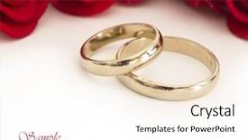  Presentation with golden wedding - Slide set featuring golden wedding rings and red background and a white colored foreground