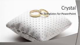  Presentation with golden wedding - PPT layouts with golden wedding rings on small background and a white colored foreground