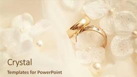  Presentation with wedding rings - Cool new presentation theme with golden wedding rings wedding invitation backdrop and a cream colored foreground