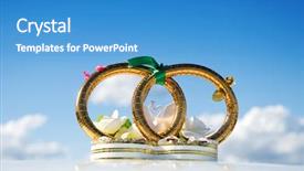  Presentation with golden car - Theme with golden weddings rings over car background and a teal colored foreground