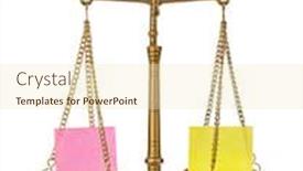  Presentation with balance scale - PPT layouts having golden-weight-balance-scale background and a lemonade colored foreground