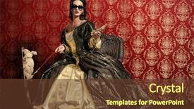  Presentation with barocco - Beautiful slide deck featuring golden wheels - charming girl like a snow backdrop and a tawny brown colored foreground