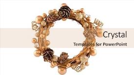  Presentation with baby jesus christmas rustic isolated - Slides featuring golden wheels - christmas wreath isolated on white background and a coral colored foreground