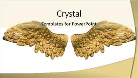  Presentation with angel wings - PPT layouts with golden wings background and a blonde colored foreground