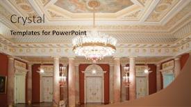  Presentation with build - Colorful PPT theme enhanced with golden-with-red-room backdrop and a soft green colored foreground