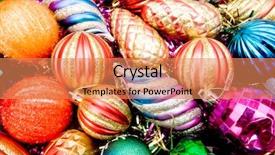  Presentation with holiday - Cool new slide set with goldenbell - christmas decorations in festive holiday backdrop and a coral colored foreground