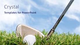  Presentation with rough - Amazing slide set having golder-gets-ready-to-hit backdrop and a sky blue colored foreground