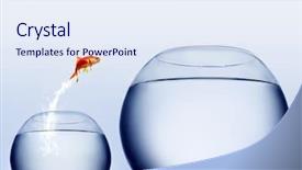  Presentation with goldfish jumping out - Slides featuring goldfish jumping background and a sky blue colored foreground
