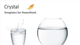  Presentation with goldfish jumping out - Colorful presentation theme enhanced with goldfish jumping backdrop and a white colored foreground