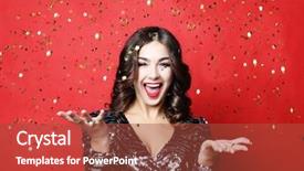  Presentation with girl - Presentation design enhanced with beautiful girl wearing evening dress background and a  colored foreground