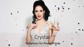  Presentation with girl in red dress - Presentation featuring beautiful girl wearing evening dress background and a  colored foreground