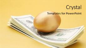  Presentation with egg - Beautiful slide set featuring goled egg on a pile backdrop and a  colored foreground