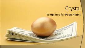  Presentation with egg - Presentation with goled egg on a pile background and a  colored foreground