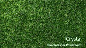  Presentation with green grass texture in soccer - Beautiful PPT theme featuring golf - background of a green grass backdrop and a tawny brown colored foreground
