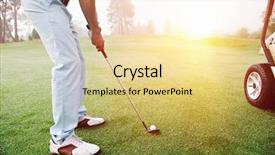  Presentation with iron - Colorful slide set enhanced with golf approach shot with iron backdrop and a blonde colored foreground