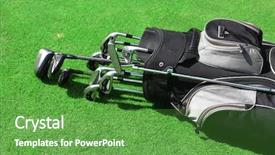  Presentation with club - Theme enhanced with golf bag with clubs background and a tawny brown colored foreground