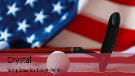  Presentation with american flag - Presentation featuring ball and club on background background and a  colored foreground
