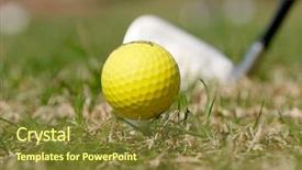  Presentation with golf driving range - Cool new presentation theme with golf ball and driver backdrop and a  colored foreground