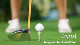  Presentation with golf - Presentation theme with golf ball and stick background and a seafoam green colored foreground