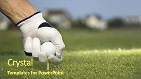  Presentation with golf - Presentation theme having golf ball and tee background and a tawny brown colored foreground