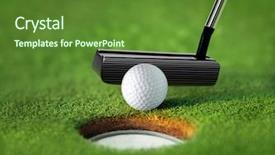  Presentation with golf course - Theme with golf ball and tee background and a tawny brown colored foreground