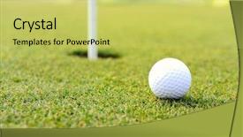  Presentation with golf driving range - Beautiful slides featuring golf ball at hole backdrop and a  colored foreground