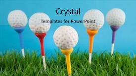  Presentation with mini golf - Slide set having golf ball cake pops background and a light blue colored foreground