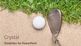  Presentation with golf - Presentation design with golf-ball-in-a-sand background and a  colored foreground