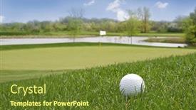  Presentation with golf course - Audience pleasing presentation consisting of golf ball in beautiful countryside backdrop and a tawny brown colored foreground