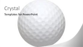  Presentation with golf - Slide set having golf-ball-isolated-on-white background and a white colored foreground