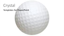  Presentation with golf - Cool new PPT theme with golf-ball-isolated-on-white backdrop and a white colored foreground