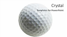  Presentation with golf ball on tee - Theme featuring golf ball isolated on white background and a white colored foreground
