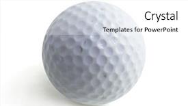  Presentation with golf ball on tee - Amazing theme having golf ball isolated on white backdrop and a white colored foreground