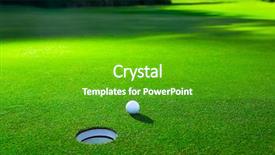  Presentation with golf course - Presentation theme having golf ball on a green background and a shamrock green colored foreground