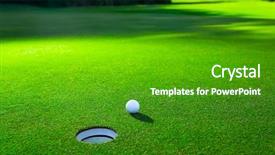  Presentation with green lawn - Audience pleasing PPT layouts consisting of golf ball on a green backdrop and a shamrock green colored foreground