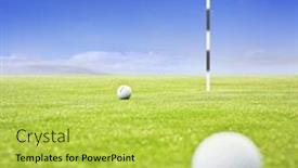  Presentation with golf - Amazing PPT layouts having golf-ball-on-a-putting backdrop and a yellow colored foreground