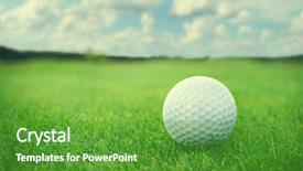  Presentation with golf course - PPT layouts featuring golf ball on golf course background and a tawny brown colored foreground