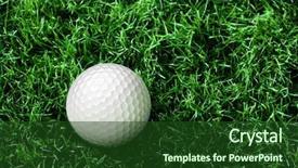  Presentation with golf course - Audience pleasing PPT theme consisting of golf ball on green course backdrop and a  colored foreground