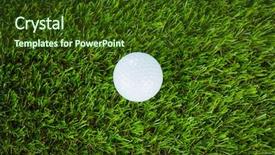  Presentation with golf - Presentation design enhanced with golf ball on green grass background and a tawny brown colored foreground