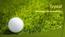 Presentation with grad ball - Slides with golf ball on green grass background and a  colored foreground