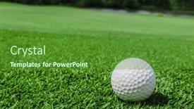  Presentation with golf course - Audience pleasing presentation design consisting of golf-ball-on-green-grass backdrop and a tawny brown colored foreground