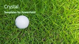  Presentation with grad ball - Audience pleasing slide deck consisting of golf ball on green grass backdrop and a forest green colored foreground