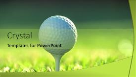  Presentation with golf - Amazing presentation theme having golf-ball-on-green-grass backdrop and a yellow colored foreground