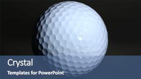  Presentation with golf - Presentation design featuring golf-ball-on-grey-background background and a teal colored foreground